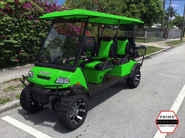 Green T-Sport 6 Passenger Lifted Golf Cart